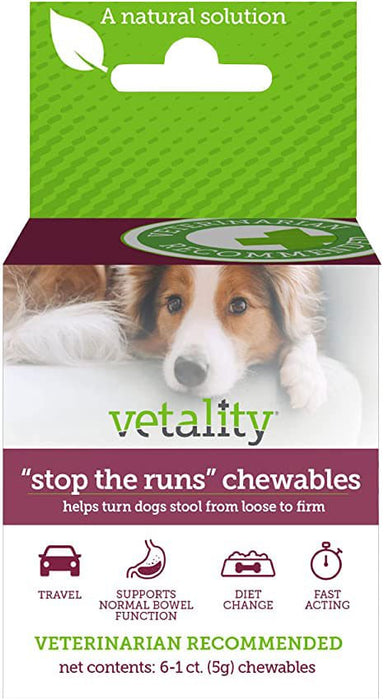 'Stop the Runs' Anti - diarrhea Chewables for Dogs, 6 - 1 ct - Jeffers - Animal Health & Wellness > Vitamins & Supplements