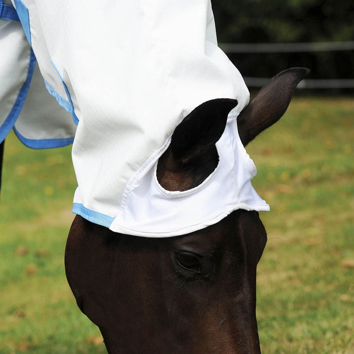 Sweet Itch Shield Combo Neck Sheet, White/Blue - Jeffers - Animal Health & Wellness > Fly & Insect Control