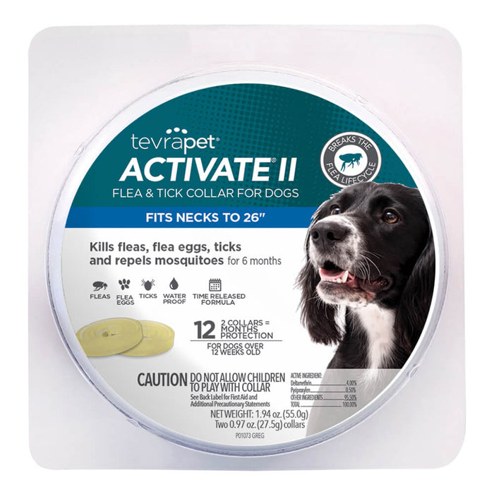 TevraPet Activate II Flea & Tick Collar for Dogs, 12 Month, 2 ct - Jeffers - Animal Health & Wellness > Flea & Tick Control