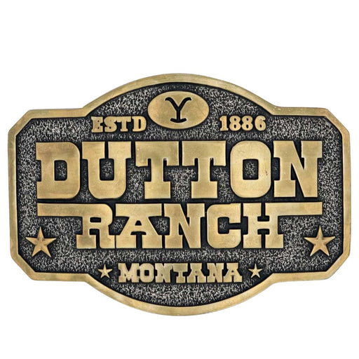 The Y Yellowstone Dutton Ranch Attitude Belt Buckle - Jeffers - Men > Men's Caps, Belts, Buckles