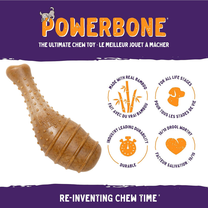 Powerbone Chicken Thigh Dog Chew Toy for Power Chewers, 6"