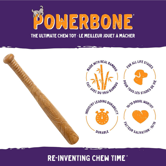 Powerbone Baseball Bat Dog Chew Toy for Power Chewers 12"