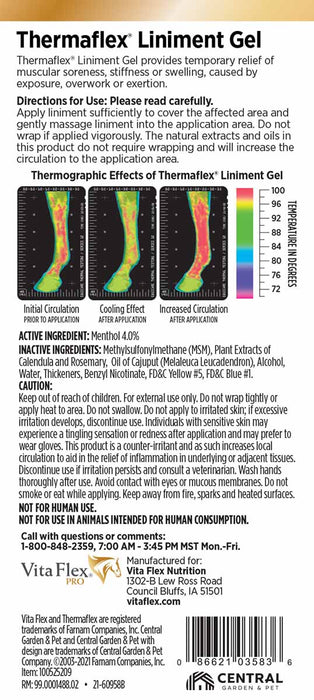 Thermaflex Liniment Gel with MSM, 12 oz - Jeffers - Animal Health & Wellness > Joint Health