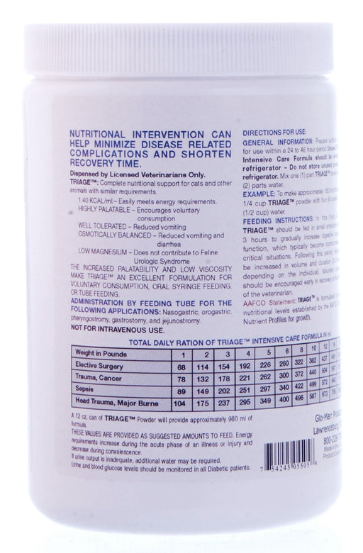 Triage Feline Intensive Care Formula - Jeffers - Animal Health & Wellness > Vitamins & Supplements