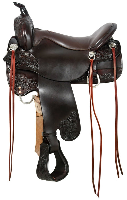 Tucker Custom Meadow Creek Trail Saddle, Medium, Brown - Jeffers - Horse Supplies > Horse Tack > Saddles