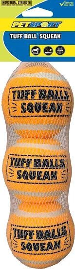 Tuff Ball Squeak, 3 pk, Orange - Jeffers - Dog Supplies > Dog Toys