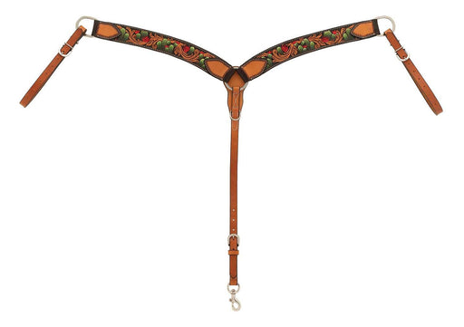 Turquoise Cross Cactus Contoured Breast Collar - Jeffers - Horse Supplies > Horse Tack > Breast Collars