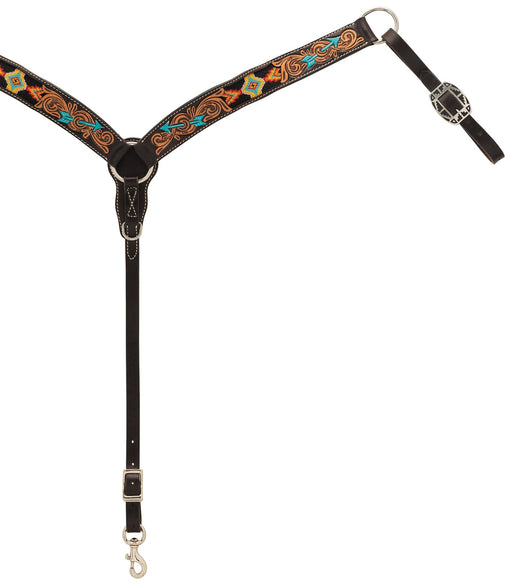 Turquoise Cross Navajo Arrow Contoured Breast Collar - Jeffers - Horse Supplies > Horse Tack > Breast Collars