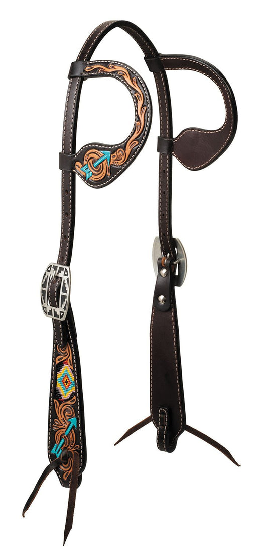 Turquoise Cross Navajo Arrow Double Ear Headstall - Jeffers - Horse Supplies > Horse Tack > Bridles & Headstalls