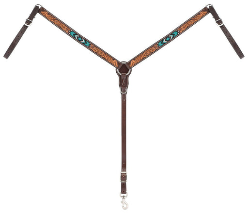 Turquoise Cross Two Toned Breast Collar - Jeffers - Horse Supplies > Horse Tack > Breast Collars