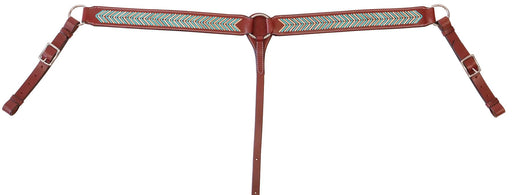 Turquoise Rawhide Laced Breast Collar - Jeffers - Horse Supplies > Horse Tack > Breast Collars