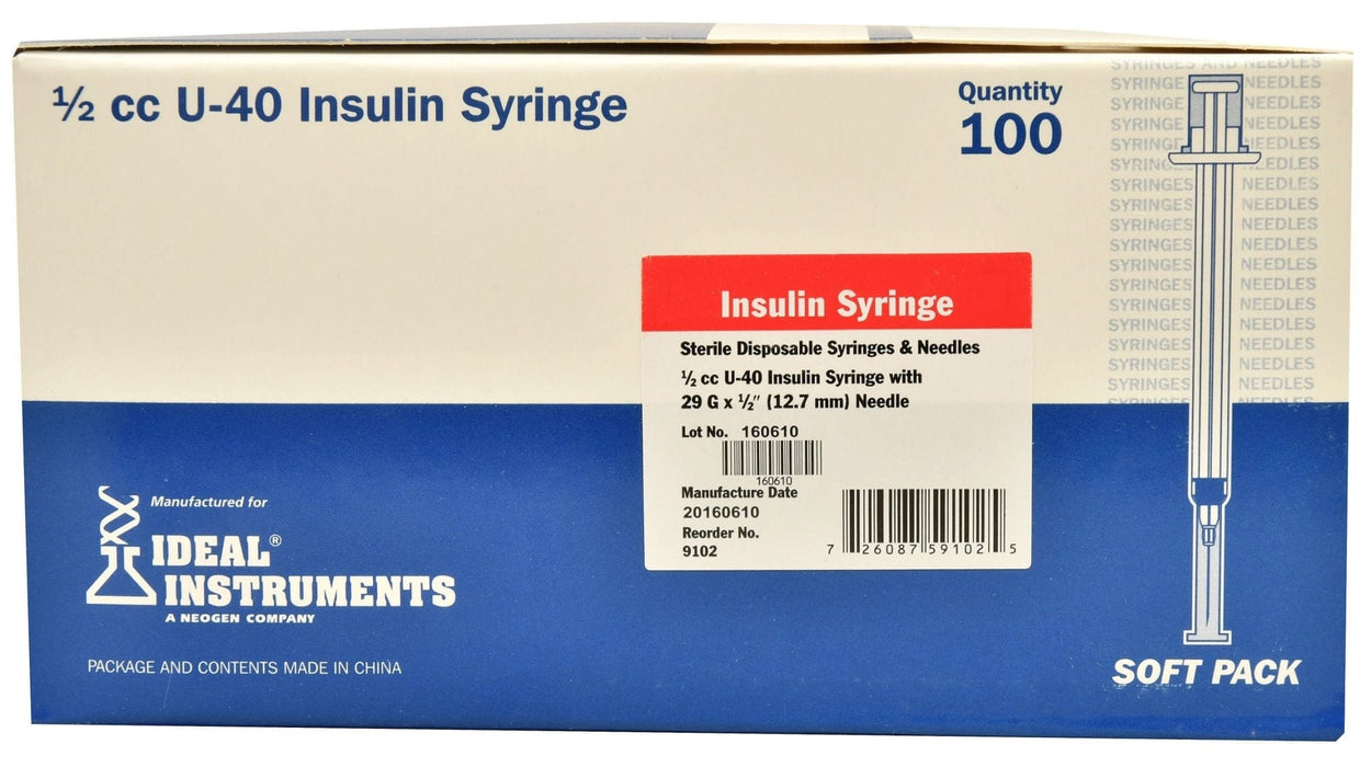 U - 40 Syringes w/ 29G x 1/2' Needles, Box of 100 - Jeffers - Animal Health & Wellness > Medical Supplies