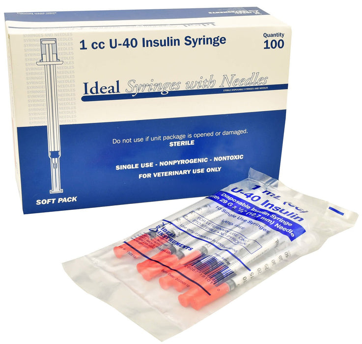 U - 40 Syringes w/ 29G x 1/2' Needles, Box of 100 - Jeffers - Animal Health & Wellness > Medical Supplies