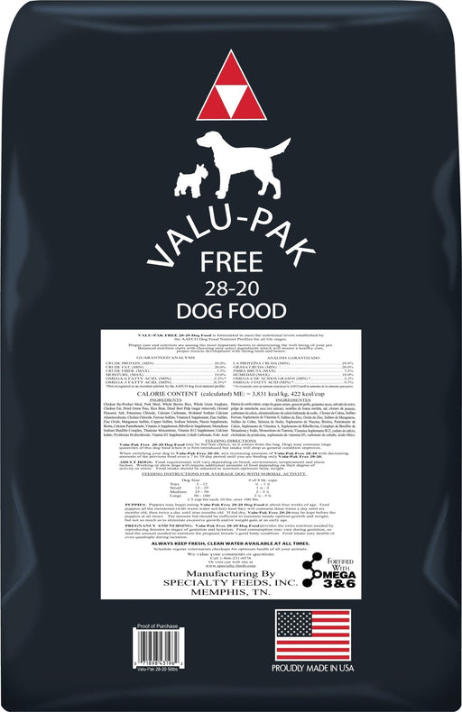 Valu - Pak Free 28 - 20 Dog Food (Black Bag) - Jeffers - Dog Supplies > Dog Food > Dry Dog Food