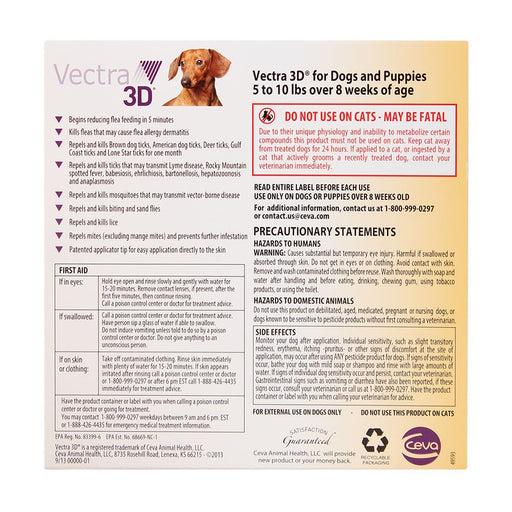 Vectra 3D Flea & Tick Spot Treatment for Dogs - Jeffers - Animal Health & Wellness > Flea & Tick Control