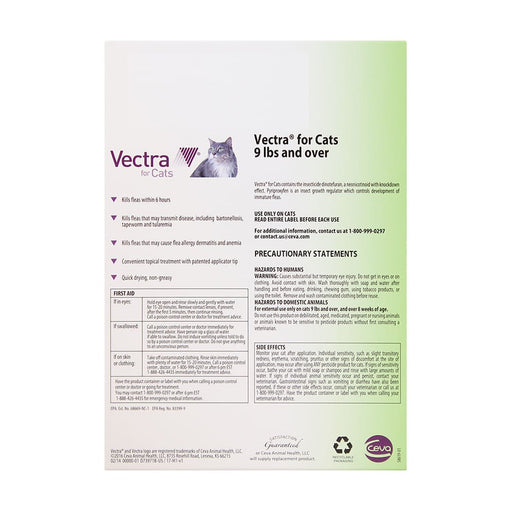 Vectra for Cats Over 9 lbs, 6 dose - Jeffers - Animal Health & Wellness > Flea & Tick Control