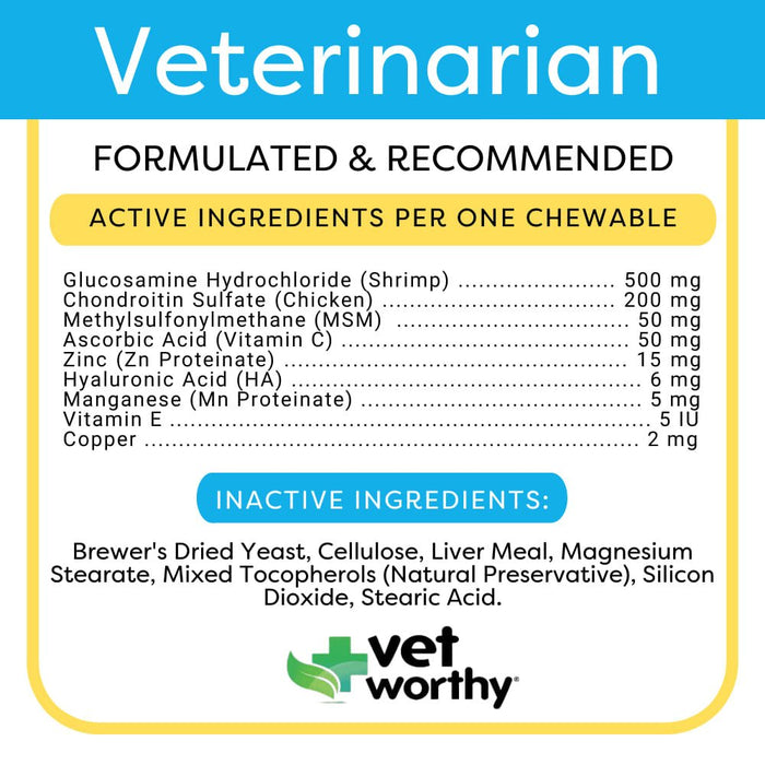 Vet Worthy Level 2 Chewable Joint Support, 60 ct - Jeffers - Animal Health & Wellness > Joint Health