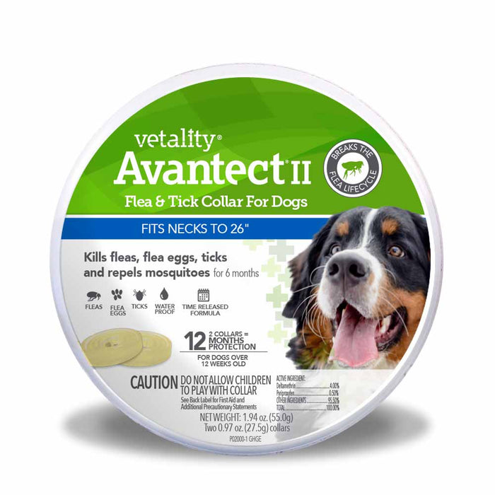 Vetality Avantect II Flea & Tick Collar for Dogs, 2 pack - Jeffers - Animal Health & Wellness > Flea & Tick Control