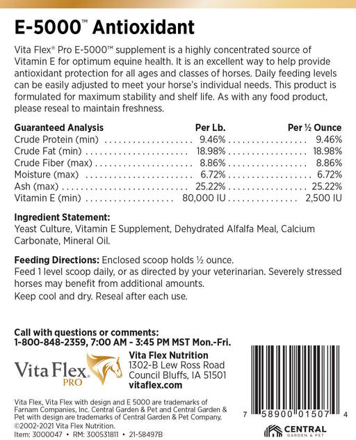 Vita Flex E - 5000 Premium Quality Vitamin E, 128 Day Supply - Jeffers - Animal Health & Wellness > Vitamins & Supplements