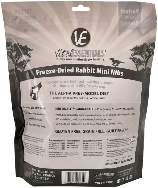 Vital Essentials Freeze - Dried Rabbit Mini Nibs Dog Food - Jeffers - Dog Supplies > Dog Food > Dry Dog Food