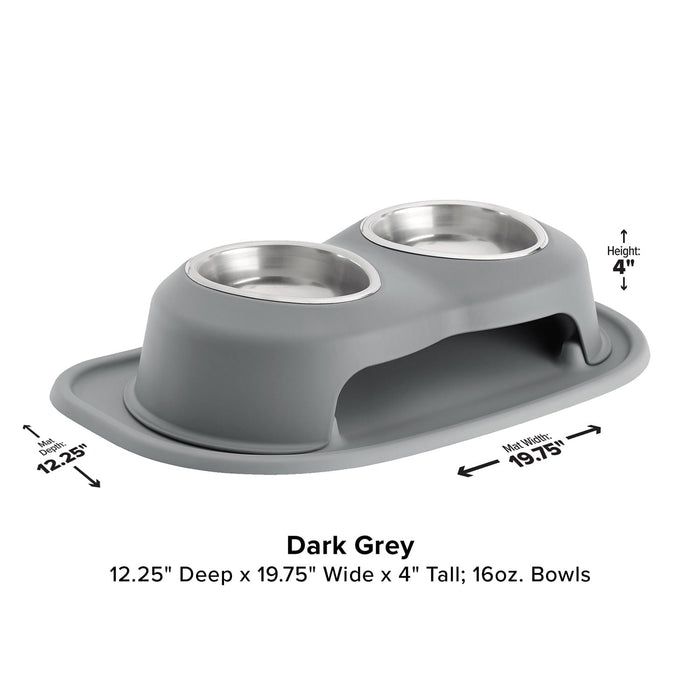 WeatherTech Double High Pet Feeding System, Stainless Steel - Jeffers - Animal & Pet Supplies > Pet Bowls, Feeders & Waterers