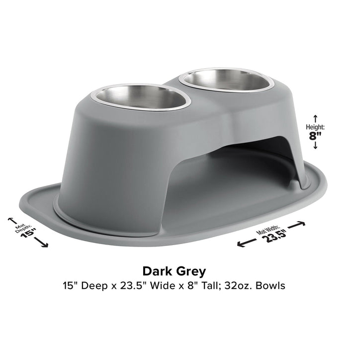 WeatherTech Double High Pet Feeding System, Stainless Steel - Jeffers - Animal & Pet Supplies > Pet Bowls, Feeders & Waterers