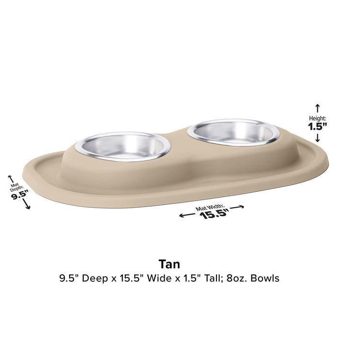 WeatherTech Double Low Pet Feeding System, Stainless Steel - Jeffers - Animal & Pet Supplies > Pet Bowls, Feeders & Waterers