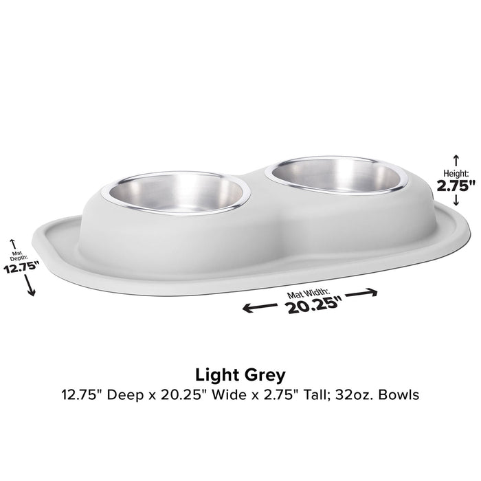 WeatherTech Double Low Pet Feeding System, Stainless Steel - Jeffers - Animal & Pet Supplies > Pet Bowls, Feeders & Waterers