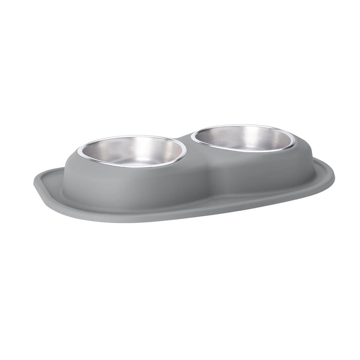 WeatherTech Double Low Pet Feeding System, Stainless Steel - Jeffers - Animal & Pet Supplies > Pet Bowls, Feeders & Waterers