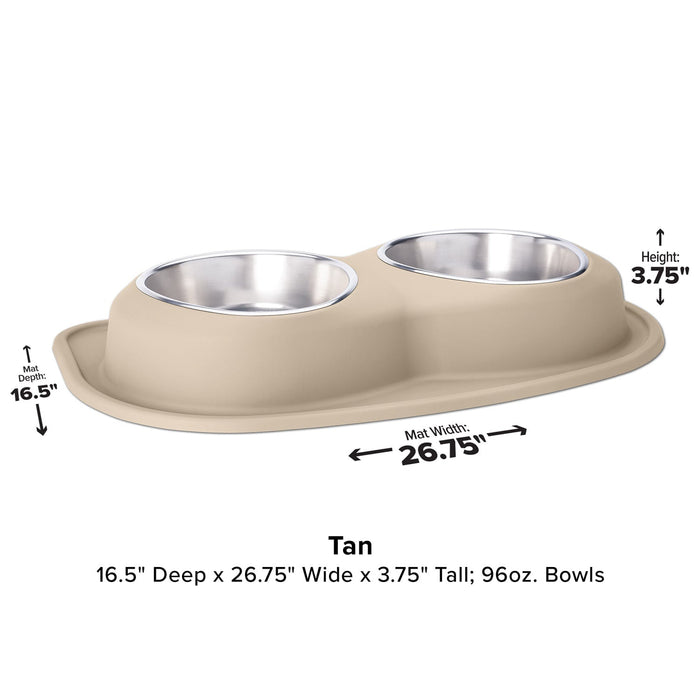 WeatherTech Double Low Pet Feeding System, Stainless Steel - Jeffers - Animal & Pet Supplies > Pet Bowls, Feeders & Waterers