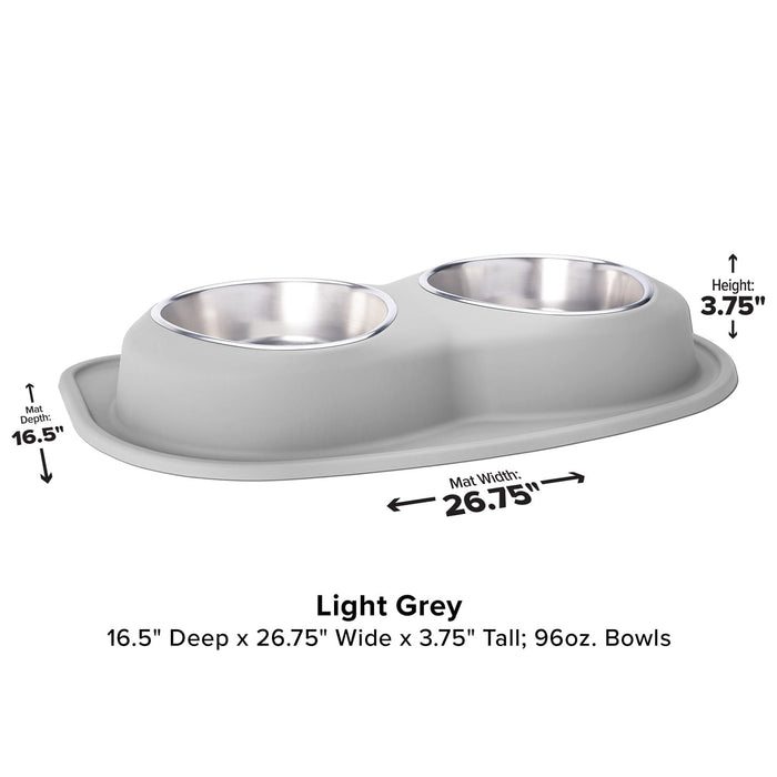 WeatherTech Double Low Pet Feeding System, Stainless Steel - Jeffers - Animal & Pet Supplies > Pet Bowls, Feeders & Waterers