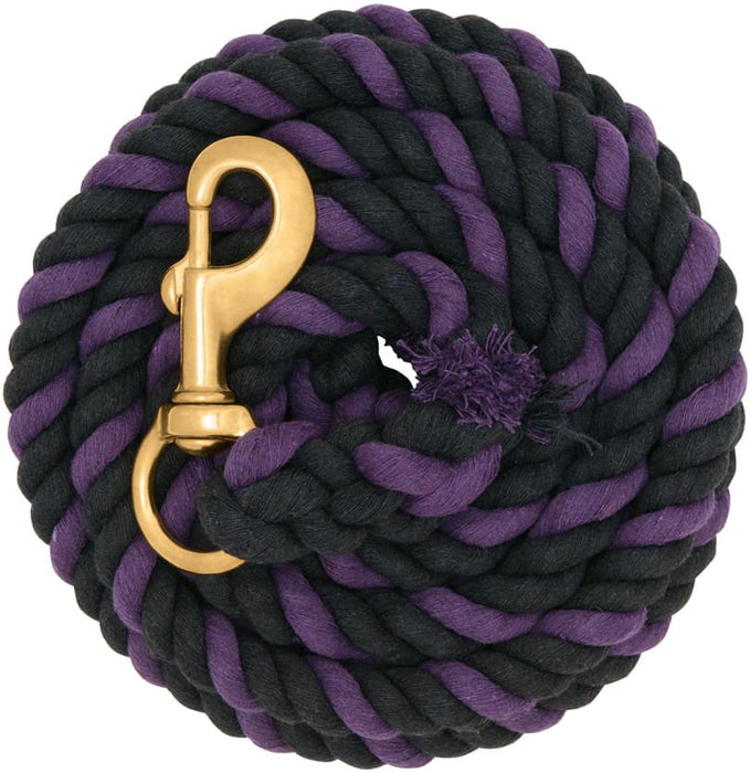 Weaver Colored Cotton Lead Ropes with Solid Brass Snap, 10' L - Jeffers - Horse Supplies > Horse Tack > Horse Halters