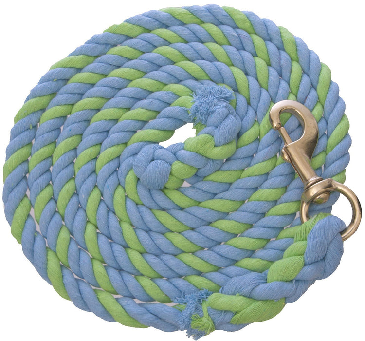 Weaver Colored Cotton Lead Ropes with Solid Brass Snap, 10' L - Jeffers - Horse Supplies > Horse Tack > Horse Halters