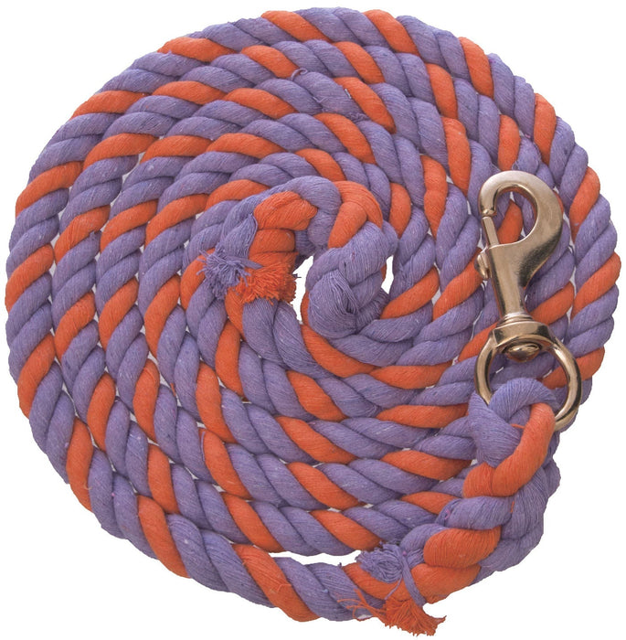 Weaver Colored Cotton Lead Ropes with Solid Brass Snap, 10' L - Jeffers - Horse Supplies > Horse Tack > Horse Halters