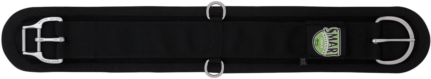 Weaver Felt Lined Smart Cinch, Straight, Black - Jeffers - Horse Supplies > Horse Tack > Cinches