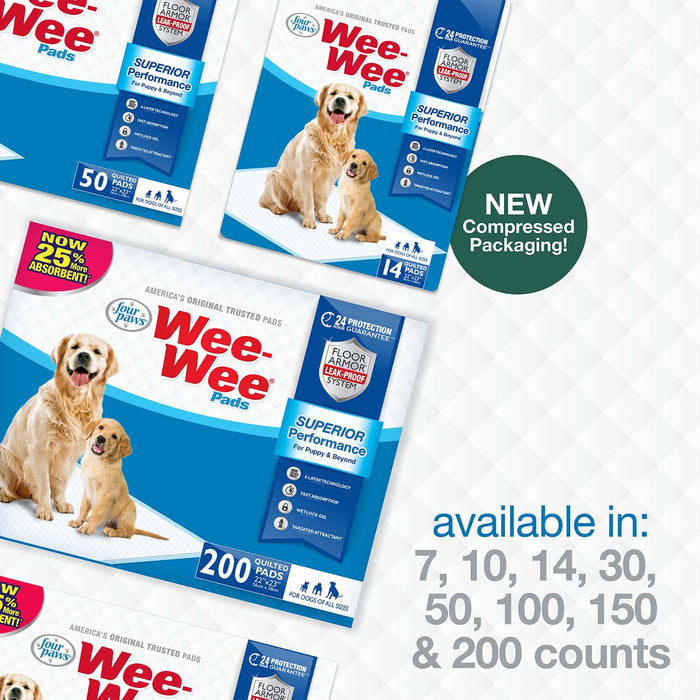 Wee - Wee Superior Performance Dog Pee Pads - Jeffers - Animal & Pet Supplies > Pet Training Aids