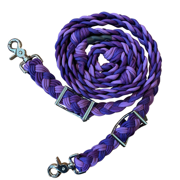 WhinneyWear Hand Braided Reins, 8' - Jeffers - Horse Supplies > Horse Tack > Reins