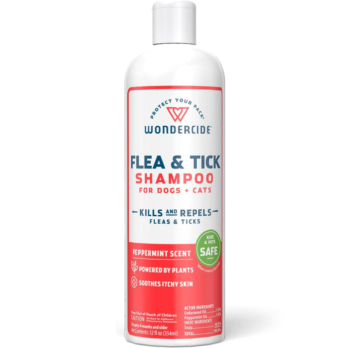 Wondercide Flea & Tick Shampoo for Dogs + Cats, 12 oz, Peppermint - Jeffers - Animal & Pet Supplies > Pet Grooming > Pet Shampoo & Conditioner