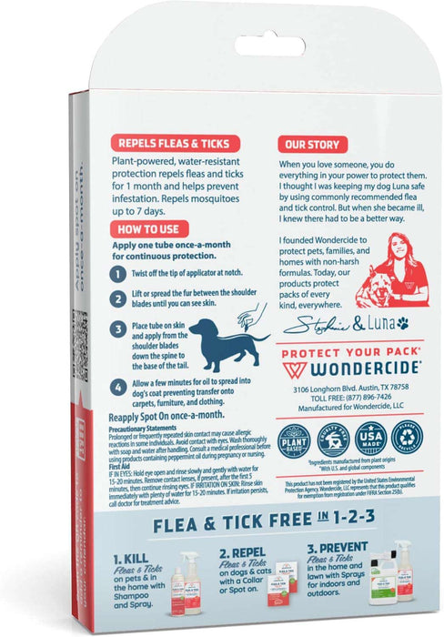 Wondercide Flea & Tick Spot On for Dogs, Peppermint - Jeffers - Animal Health & Wellness > Flea & Tick Control