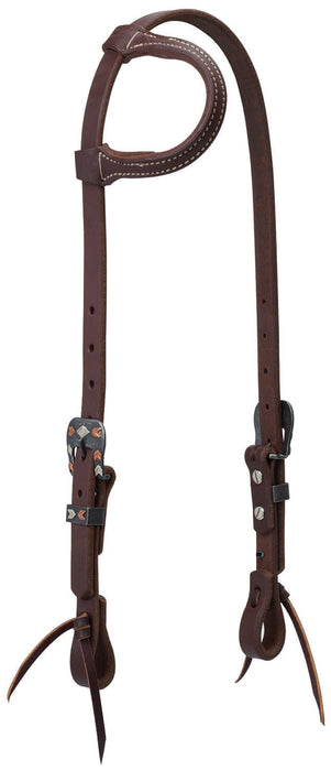 Working Tack Chevron Designer Hardware Sliding Ear Headstall - Jeffers - Horse Supplies > Horse Tack > Bridles & Headstalls