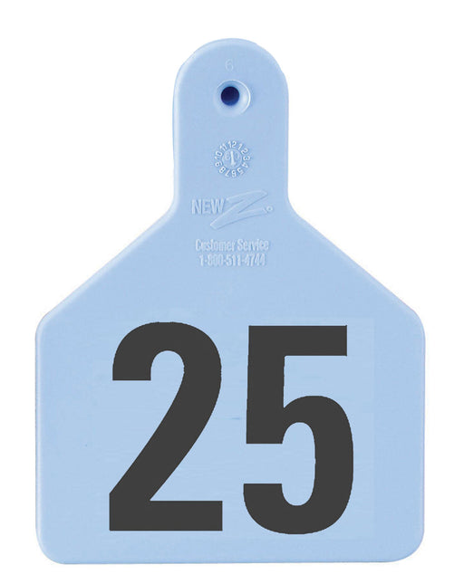 Z Tags Numbered Ear Tags (Calf), 25 count - Blue 1-25 