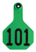 Y-Tex Numbered Cattle Ear Tag ID, Medium - Green 126-150 