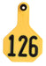 Y-Tex Numbered Cattle Ear Tag ID, Medium - Yellow 176-200 