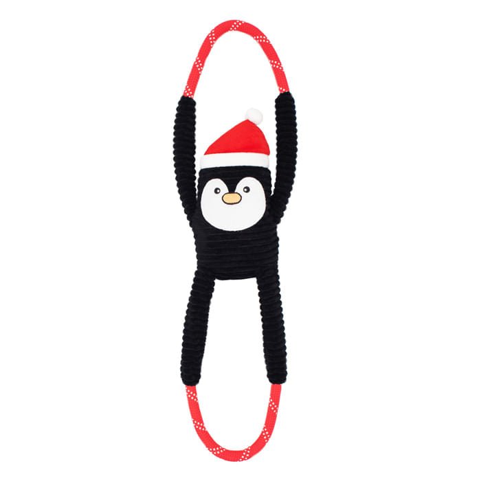 Zippy Paws Holiday RopeTugz Penguin - Jeffers - Dog Supplies > Dog Toys