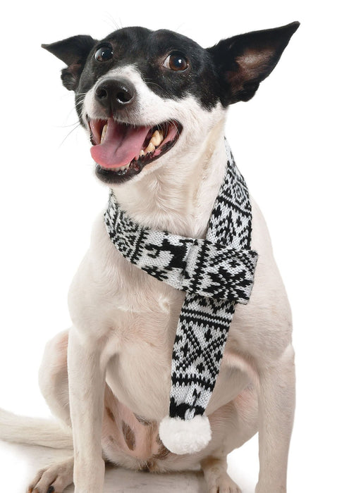 Zippy Paws Reindeer Scarf, Black/White - Jeffers - Dog Supplies > Dog Apparel